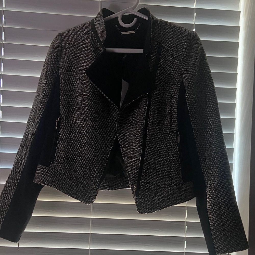 White House Black Market Tweed Moto Jacket - Women's Stylish Layering Piece